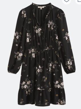 NWOT Les Serein Jeanne Blouson Floral Long-Sleeve Tiered Dress.  XL